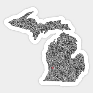 Grand Rapids Map Design Sticker